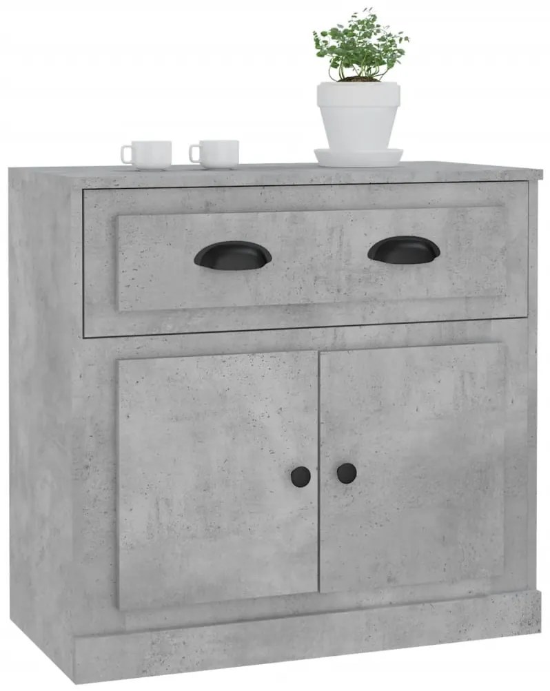 betonszürke szerelt fa tálalószekrény 70x35,5x67,5 cm