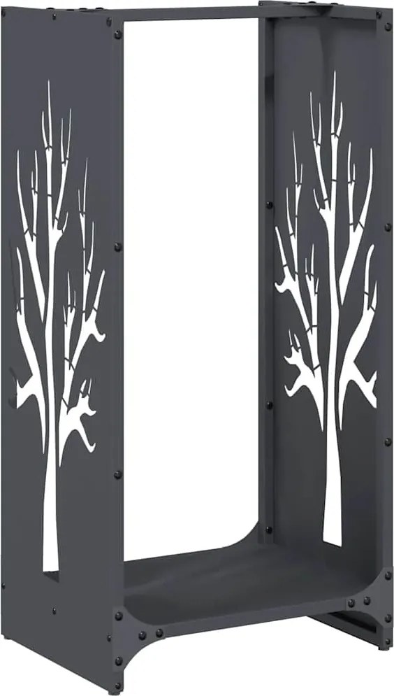 vidaXL antracitszürke hidegen hengerelt acél tűzifatároló 40x30x80 cm