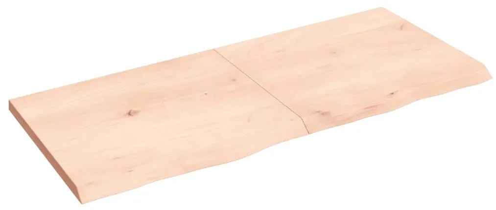 kezeletlen tömör tölgyfa fali polc 140x60x(2-4) cm