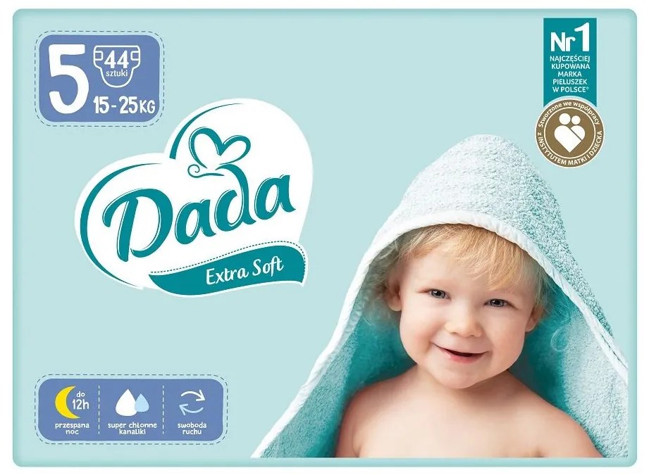 Gyermek eldobható pelenka DADA Extra Soft 5 JUNIOR 15-25 kg 44 db