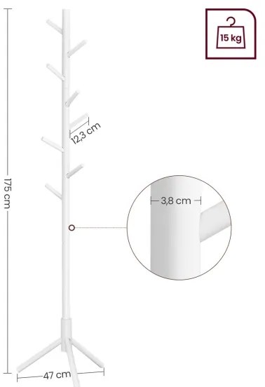 LINEA álló fogas, fehér