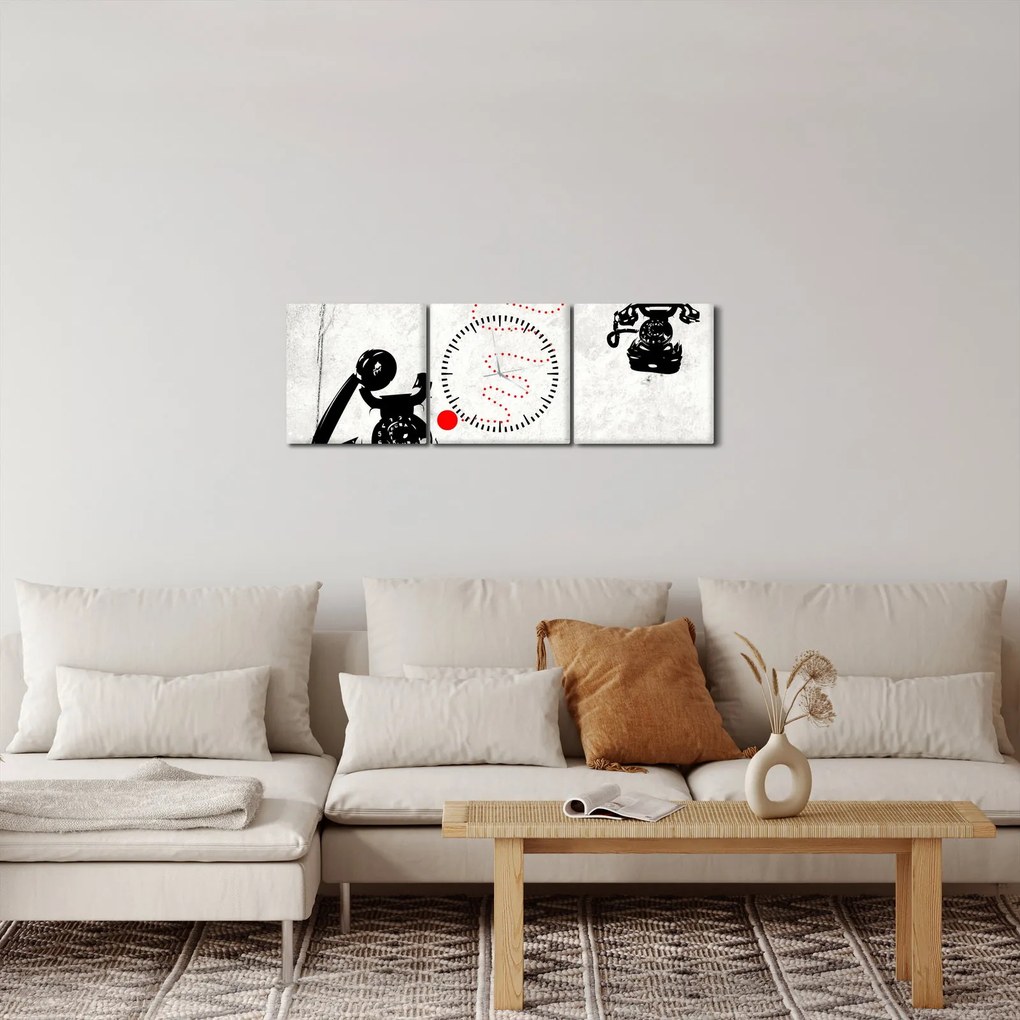 Kép - Telefon rajza Banksy stílusában (órával) (90x30 cm)