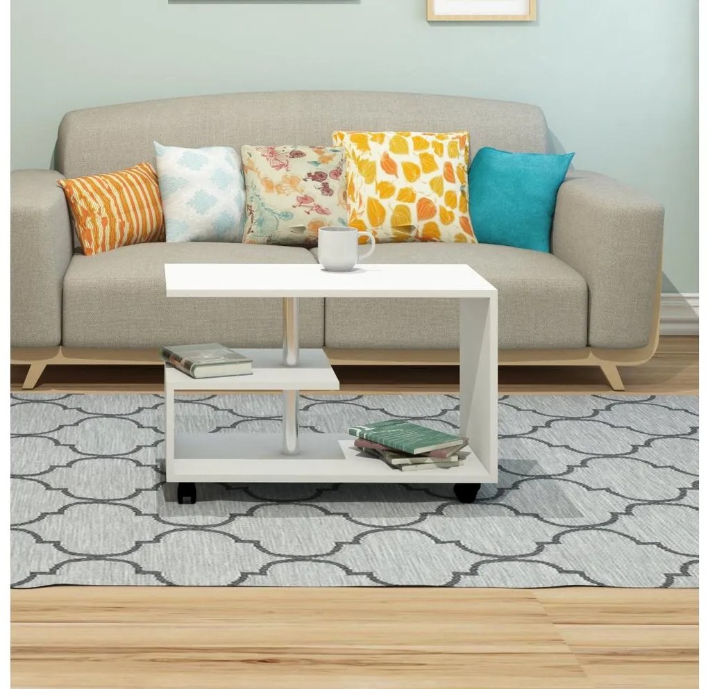 Kávésasztal KARANFIL 52,5x80 cm fehér