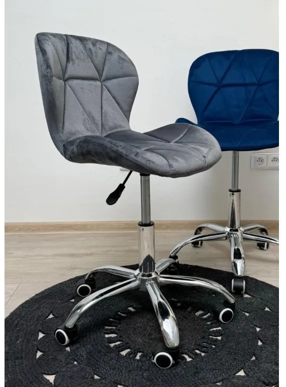 Dolgozószobai szett – összecsukható íróasztal ZARIMO 80×40 cm fekete + irodai szék AVOLA VELVET szürke
