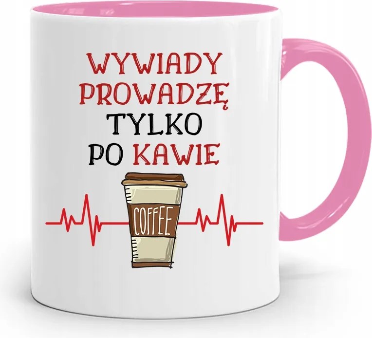 Rózsaszín Bögre Ajándék Riporter Újságírónak, fényképes nyomtatással