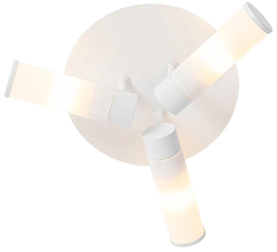 Modern fürdőszobai mennyezeti lámpa fehér 3-lámpás IP44 - Bath