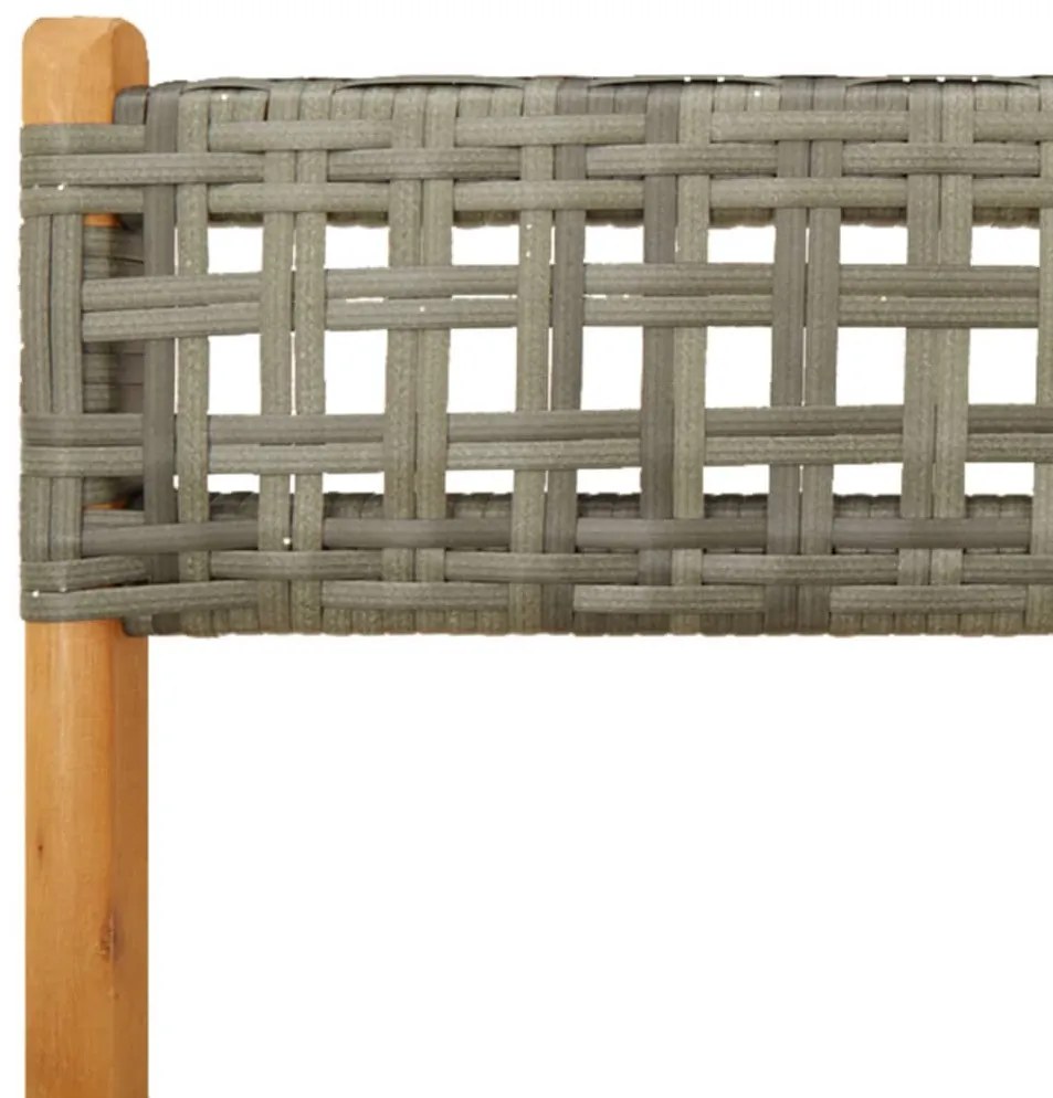 vidaXL 3 részes szürke polyrattan és tömör fa bisztrószett