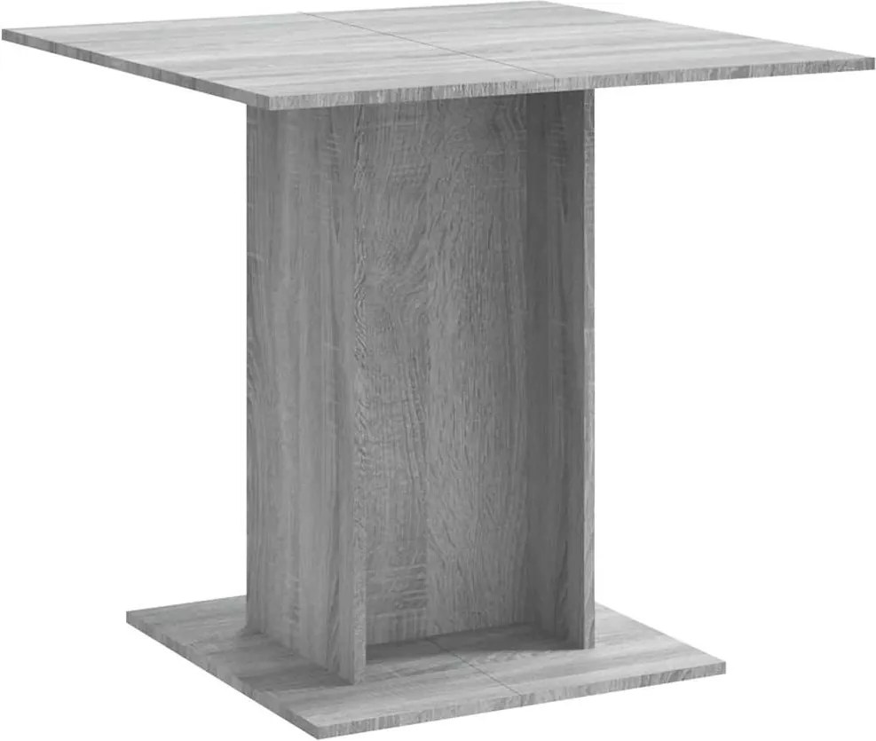 vidaXL szürke tölgyszínű szerelt fa étkezőasztal 80 x 80 x 75 cm
