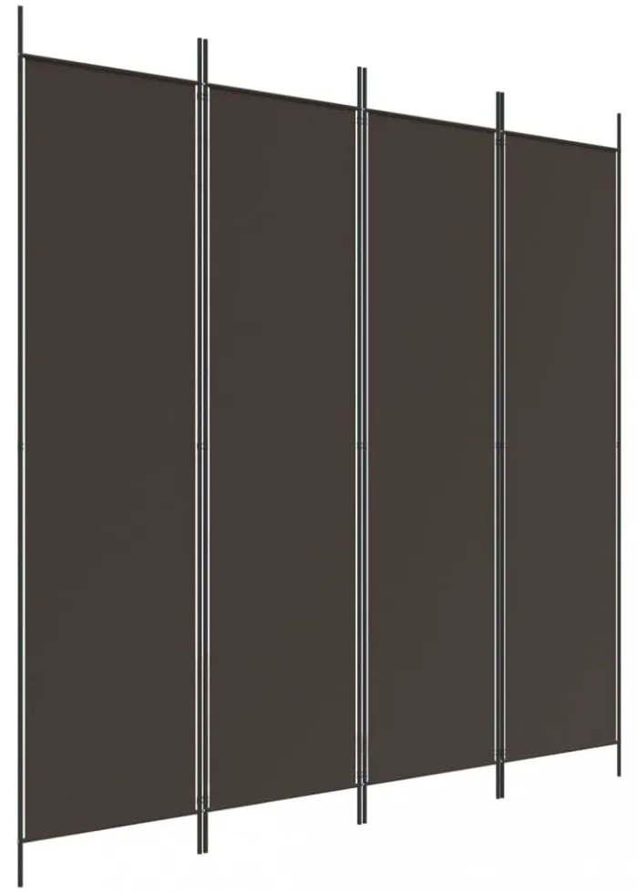 4 paneles barna szövet paraván 200x200 cm