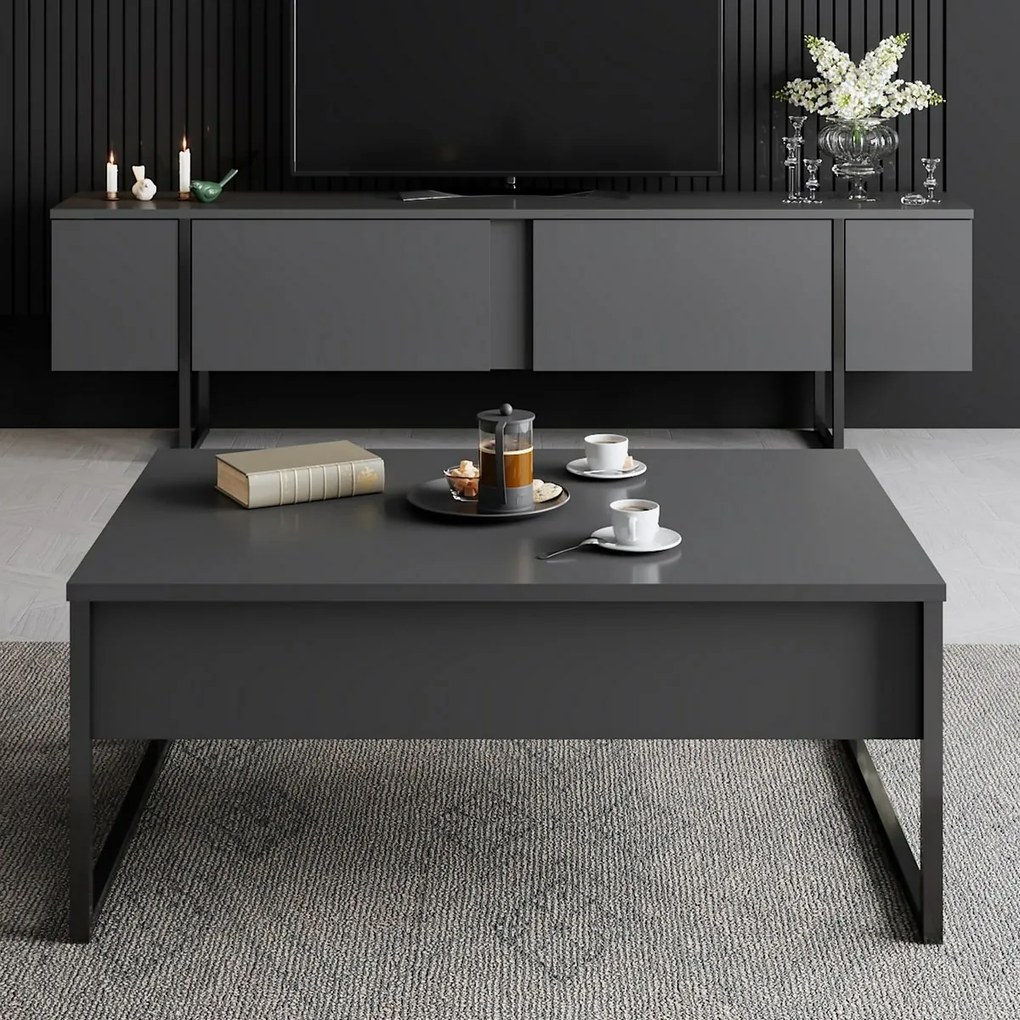 Luxe Anthracite and Black konferenciaasztal