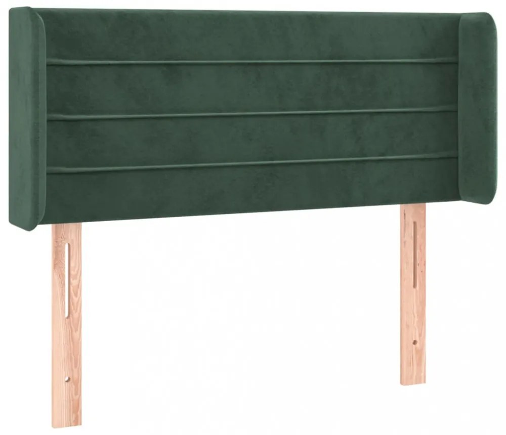 sötétzöld bársony fejtámla 83x16x78/88 cm