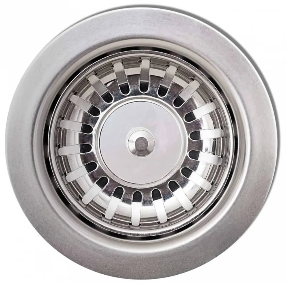 Fehér, egymedencés kerek gránit mosogatótálca