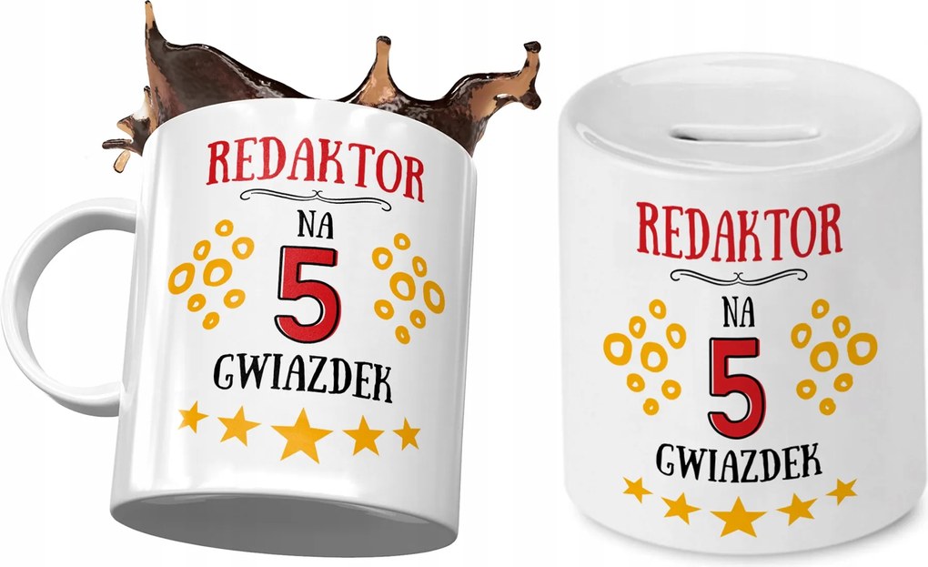 Szerkesztőnek Bögre Ajándék persely szett fényképes nyomtatással