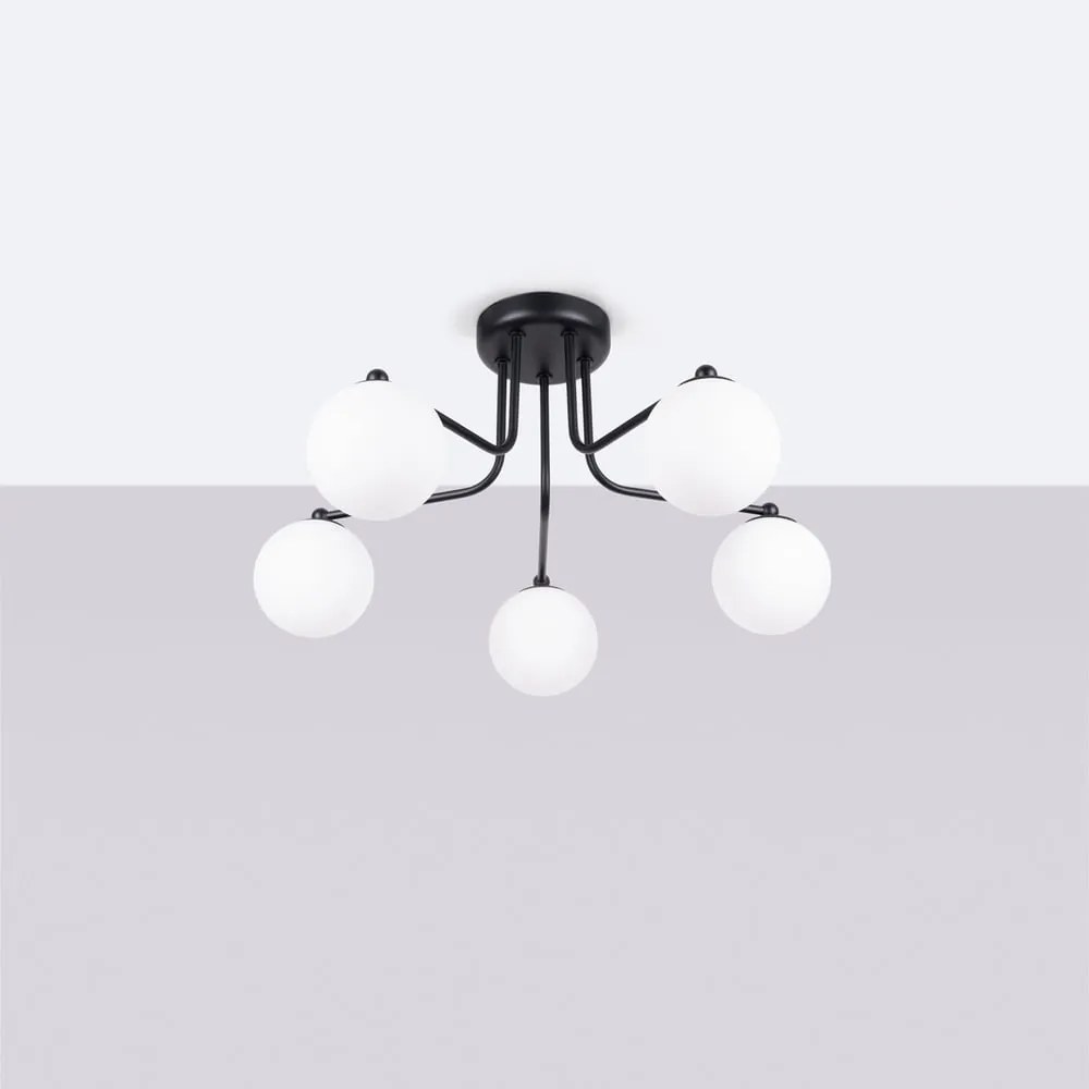 Fekete-fehér mennyezeti lámpa Beam – Sollux