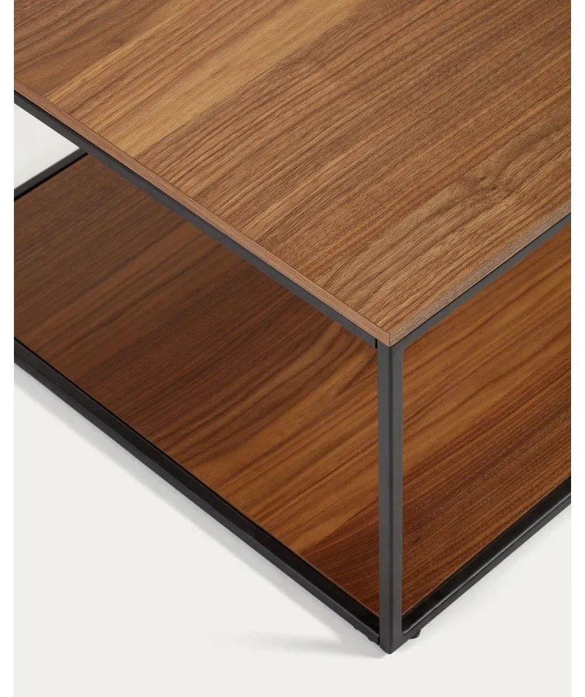 Sötét natúr színű dohányzóasztal diófa dekoros asztallappal 60x110 cm Yoana – Kave Home