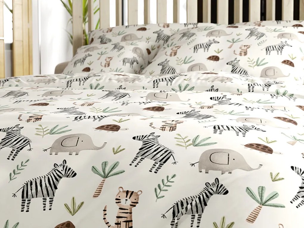 Pamut renforcé ágyneműhuzat JUNGARI krémszínű Ágyneműhuzat mérete: 70 x 90 cm | 140 x 200 cm