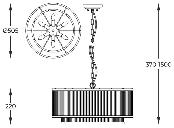 Zuma Line P0528-06H-V6AC - Csillár láncon SERGIO 6xE14/60W/230V arany