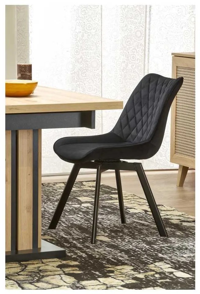 Lamello étkezőasztal 160 cm, artisan tölgy / fekete