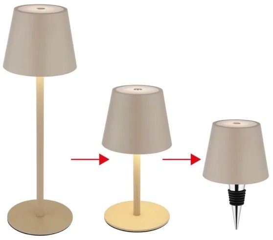 Globo 58488S - LED dimmelhető, érintéses, újratölthető kültéri lámpa VANNIE 3W/5V IP54 1800 mAh