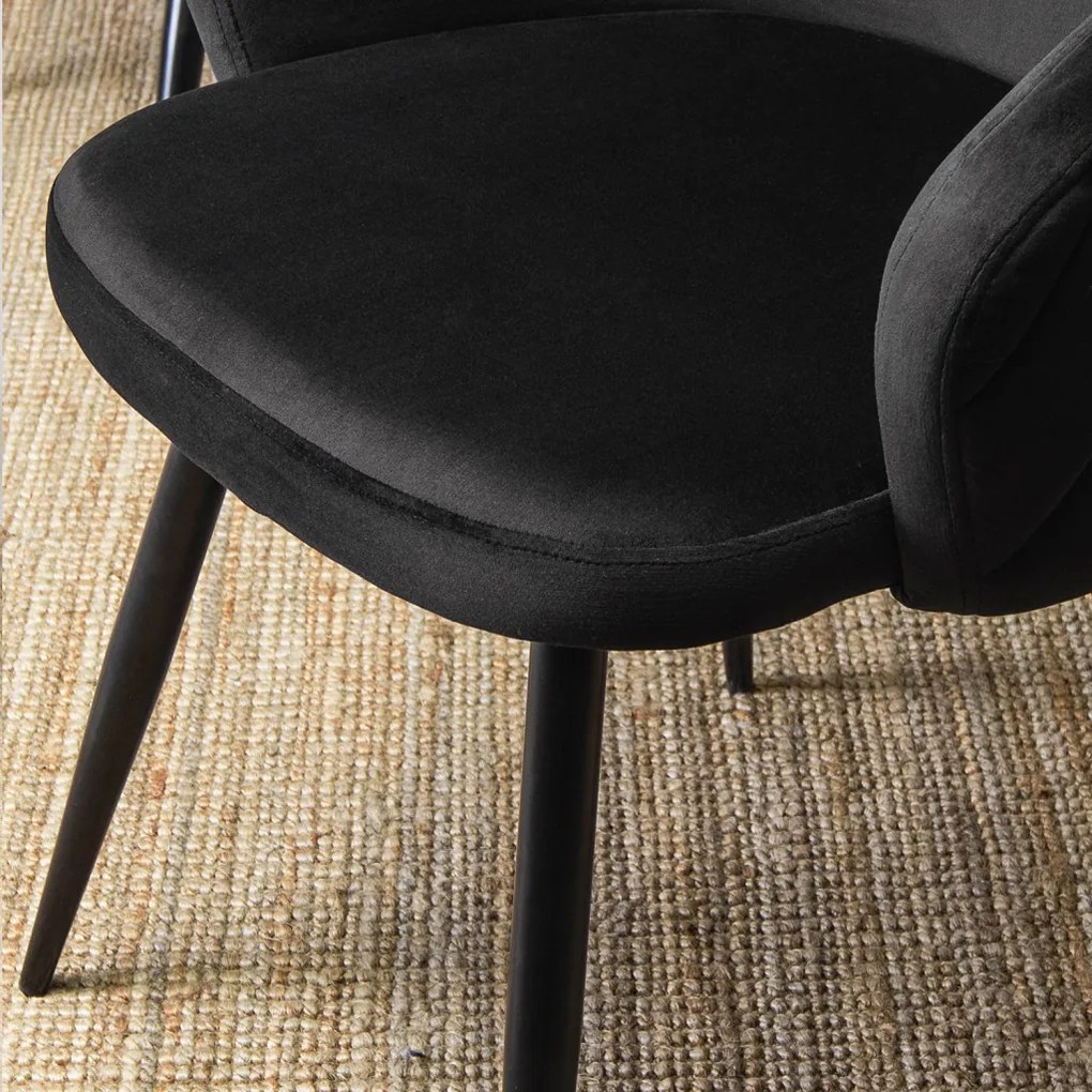 Elegáns Étkezőszék Fekete Bársony Kárpittal. ADELE