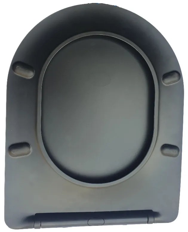 Viva FEKETE BRILLA SLIM L WC ülőke - duroplast - lecsapódásgátlós - levehető klikk - 42 x 36,5 cm