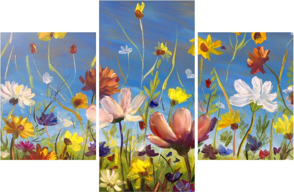 Festett kép egy virágzó rét (90x60 cm)