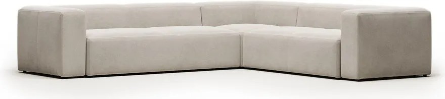 Bézs zsenília sarokkanapé Blok – Kave Home