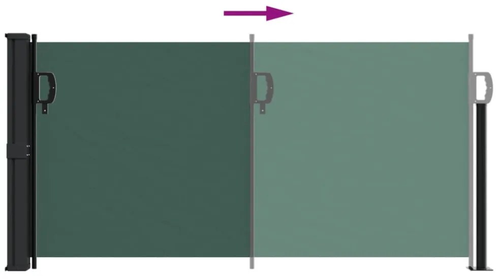 sötétzöld behúzható oldalsó napellenző 100 x 300 cm