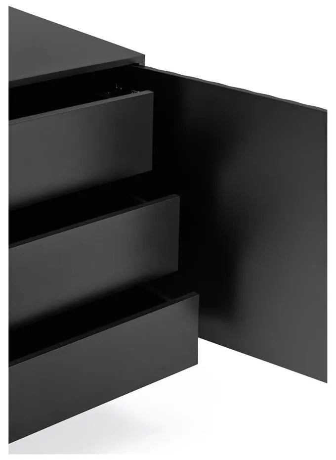 Fekete alacsony komód 211x80 cm Sierra – Teulat