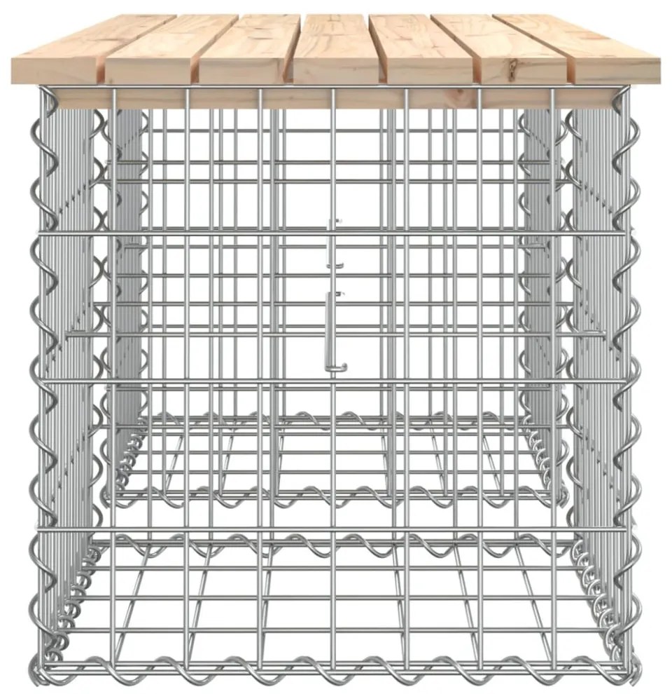 tömör fenyőfa gabion kerti pad 103x44x42 cm