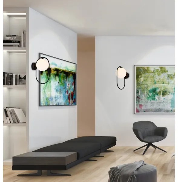 Fali lámpa CORDEL 1xG9/28W/230V fekete