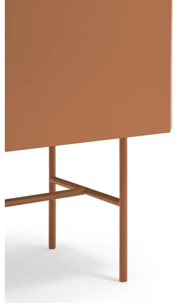 Téglavörös-bézs alacsony komód tolóajtóval 180x91 cm Nube – Teulat