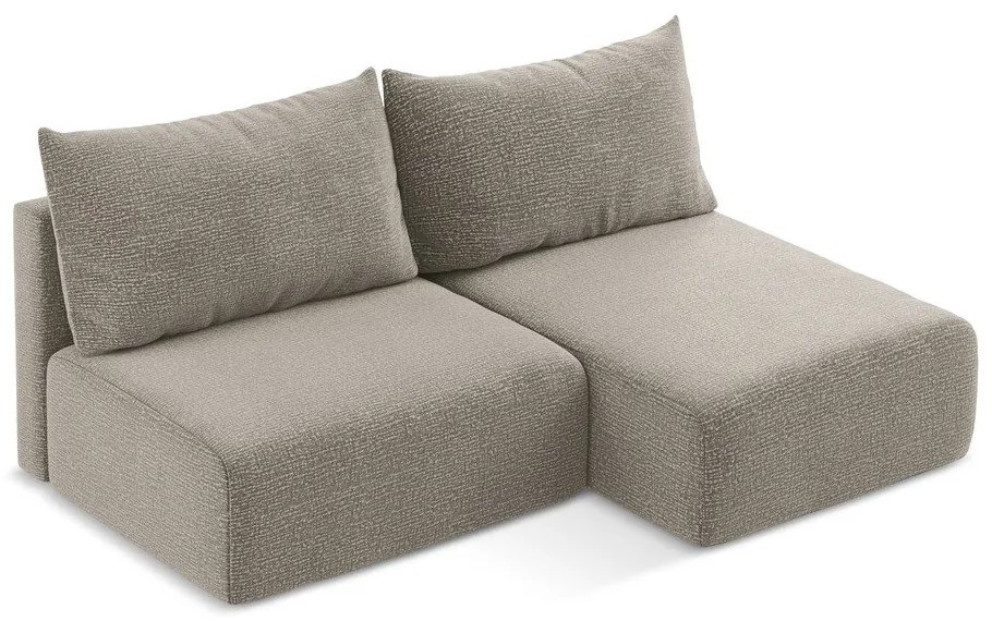 Bézs kinyitható-tárolóhelyes sarokkanapé (jobb oldali) Kalena – Makamii