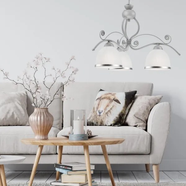 Csillár láncon RETRO II 3xE27/60W/230V ezüst