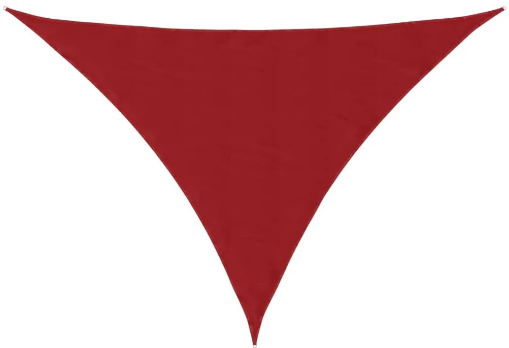 piros háromszög alakú oxford-szövet napvitorla 3 x 3 x 4,24 m