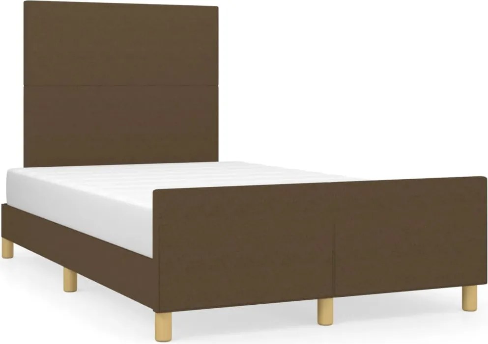vidaXL sötétbarna szövet ágykeret matrac nélkül 120x200 cm
