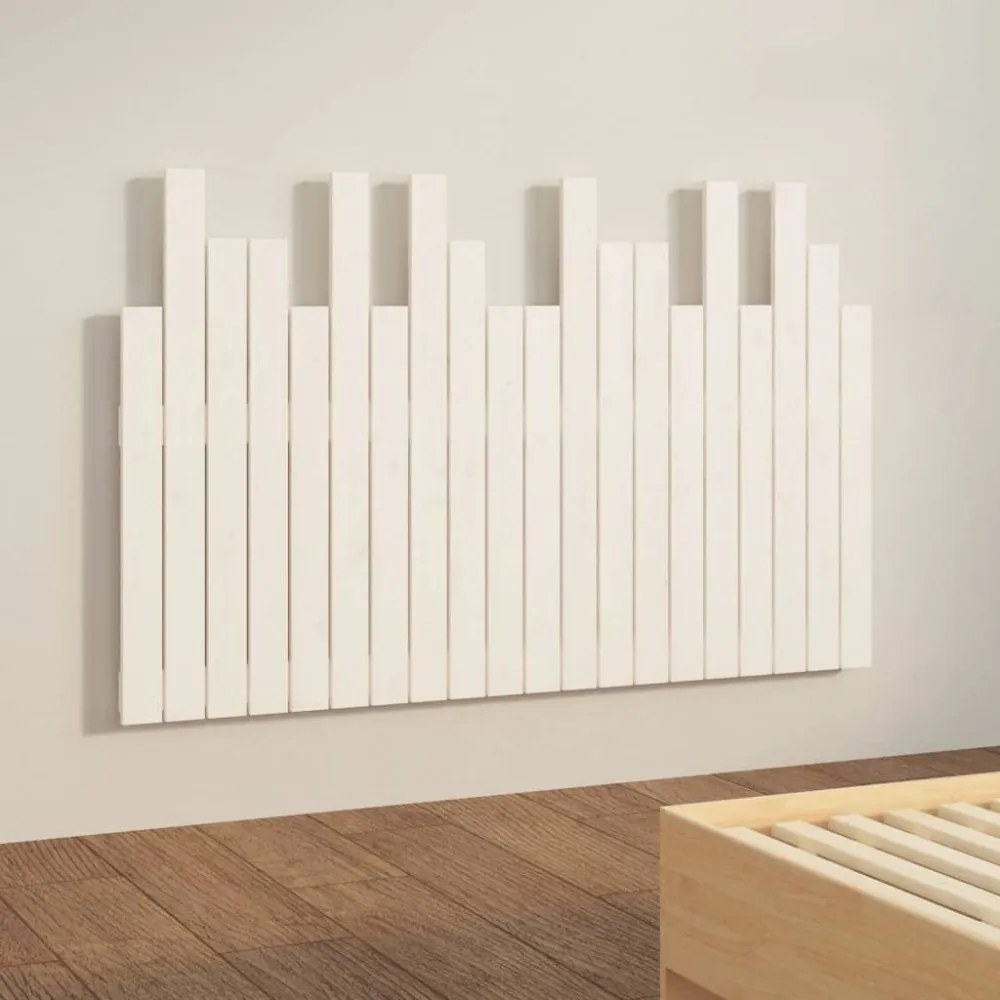 fehér tömör fenyőfa fali fejtámla 127,5 x 3 x 80 cm