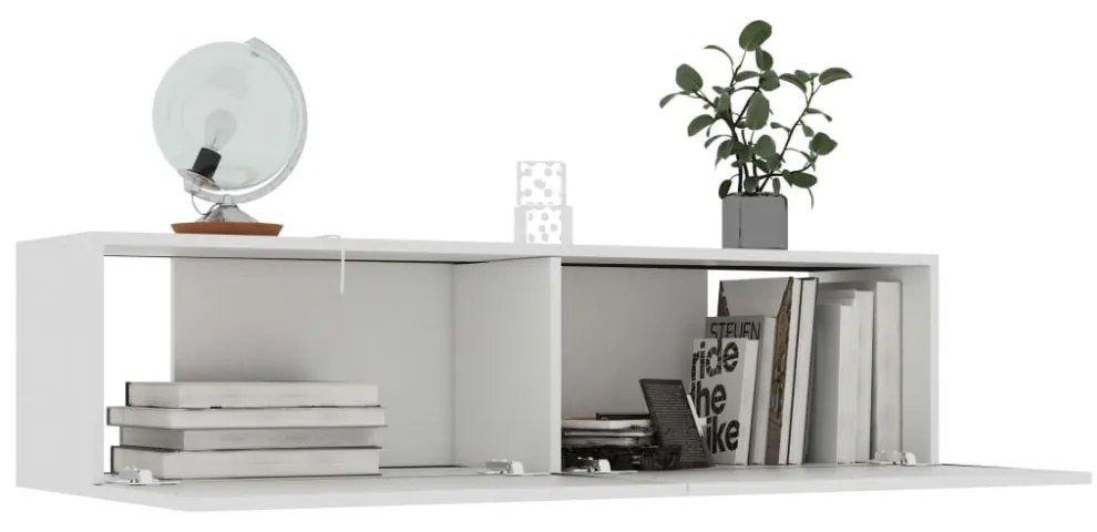 fehér szerelt fa TV-szekrény 120 x 30 x 30 cm