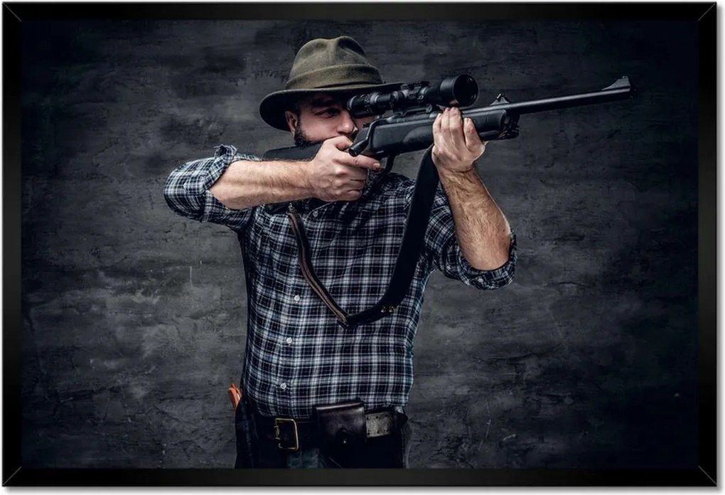 Poszterek keretben 60x40 Szakállas hunter portré