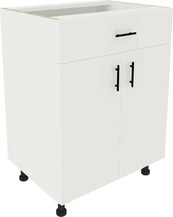 Benita 1 fiókos 2 ajtós Alsó konyhaszekrény Fehér 60x50x80 cm