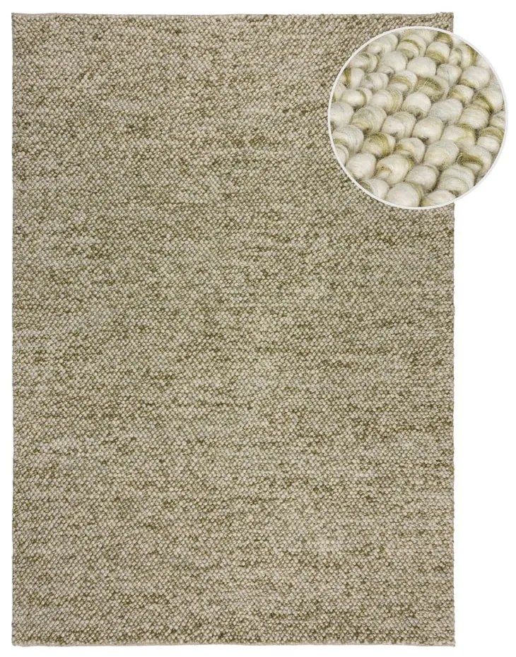 Khaki kézi szövésű gyapjúkeverék szőnyeg 160x230 cm Minerals – Flair Rugs