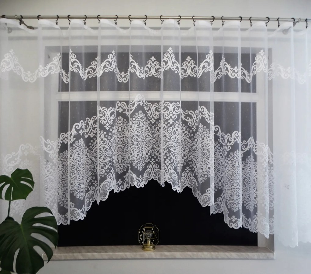 Mg Függöny Fehér Ív 450x150 kész Poeme szalaggal lengyel