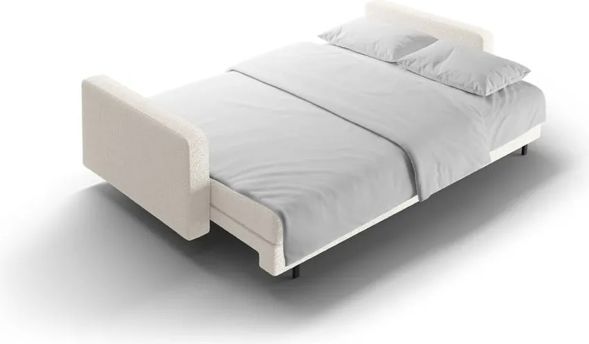 Krémszínű buklé kinyitható tárolóhelyes kanapé 222 cm Bali – Cosmopolitan Design