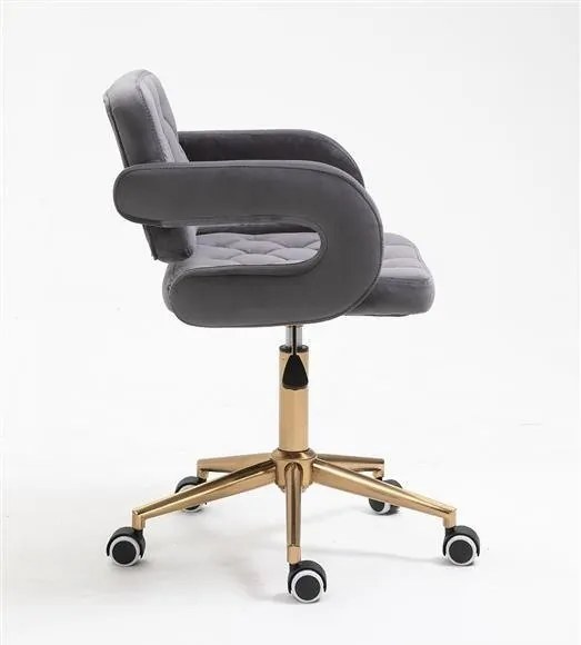 HR8403K Grafit modern velúr szék arany lábbal
