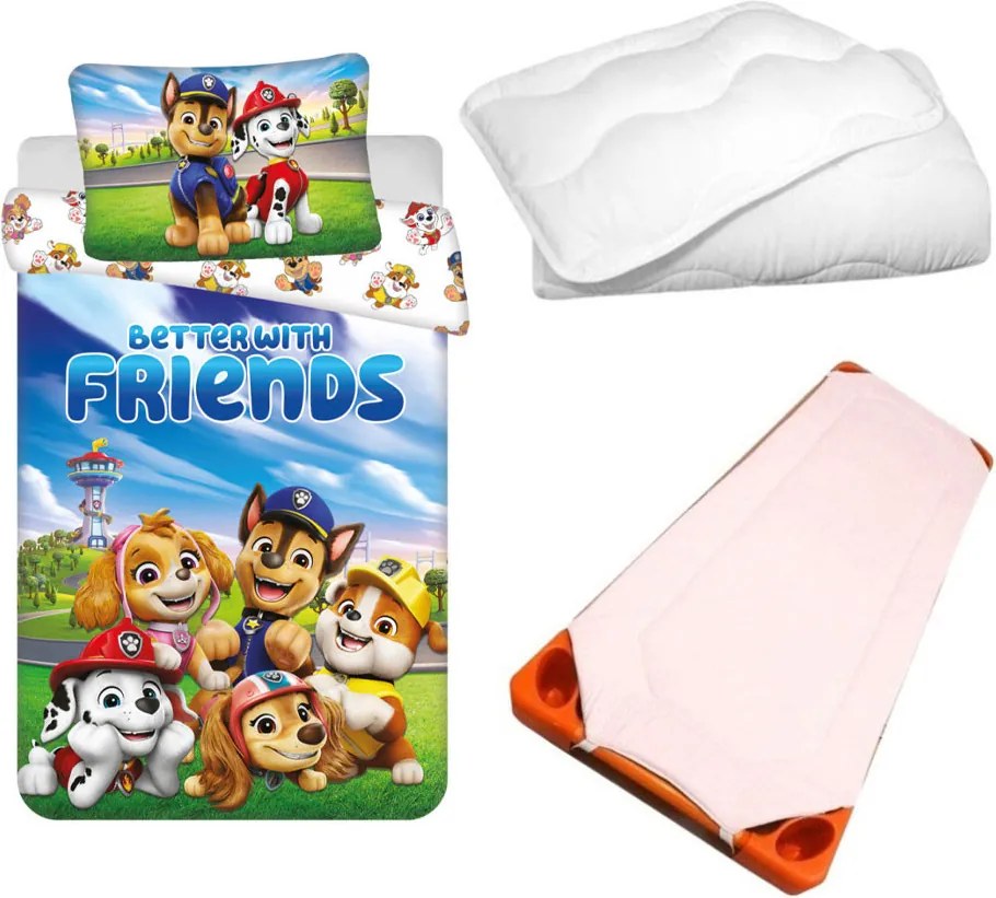 Mancs Őrjárat Snuggle Time gyerek, ovis ágyneműhuzat, derékalj és paplan/párna szett 100x135 cm 40x60 cm