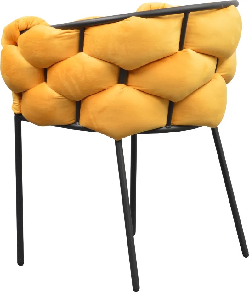 Étkezőszék, sárga Velvet szövet/fekete, DOROTA
