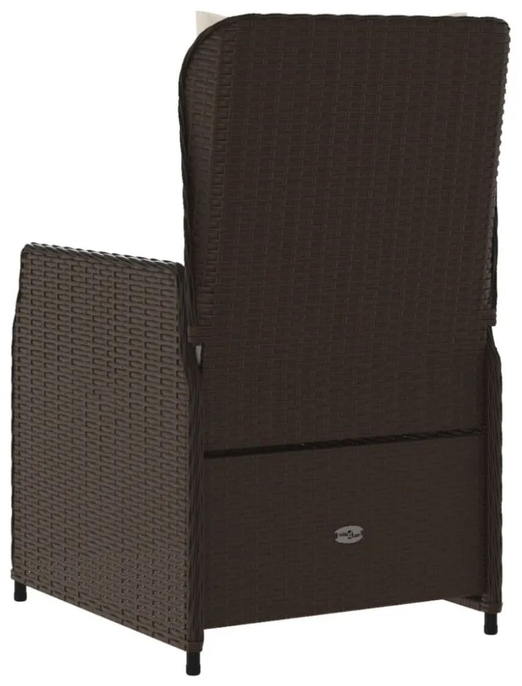 2 db barna polyrattan dönthető kerti szék