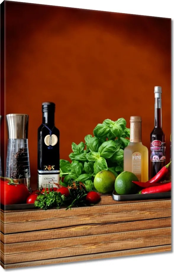 Vászonkép 80x120 Zöldségek Gyümölcsök Fűszerek