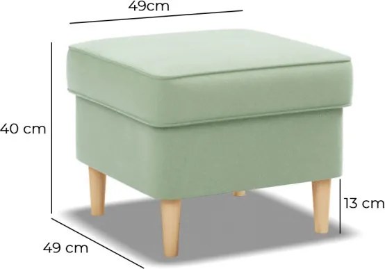 Uszak lábtartó, bársony, zöld