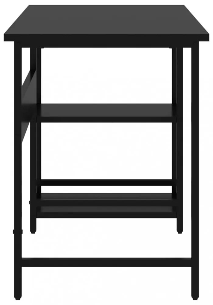 fekete MDF és fém számítógépasztal 105 x 55 x 72 cm